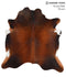 Brown with Red X-Large Brazilian Cowhide Rug 6'8