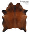 Brown with Red X-Large Brazilian Cowhide Rug 7'4