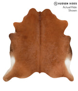 Solid Brown X-Large Brazilian Cowhide Rug 7'0"H x 6'9"W #38901 by Hudson Hides