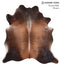 Brown with Red XX-Large Brazilian Cowhide Rug 7'4