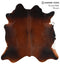Brown with Red X-Large Brazilian Cowhide Rug 7'1