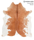 Brown and White X-Large Brazilian Cowhide Rug 6'11"H x 6'1"W #39142 by Hudson Hides