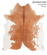 Brown and White X-Large Brazilian Cowhide Rug 6'11"H x 6'1"W #39142 by Hudson Hides