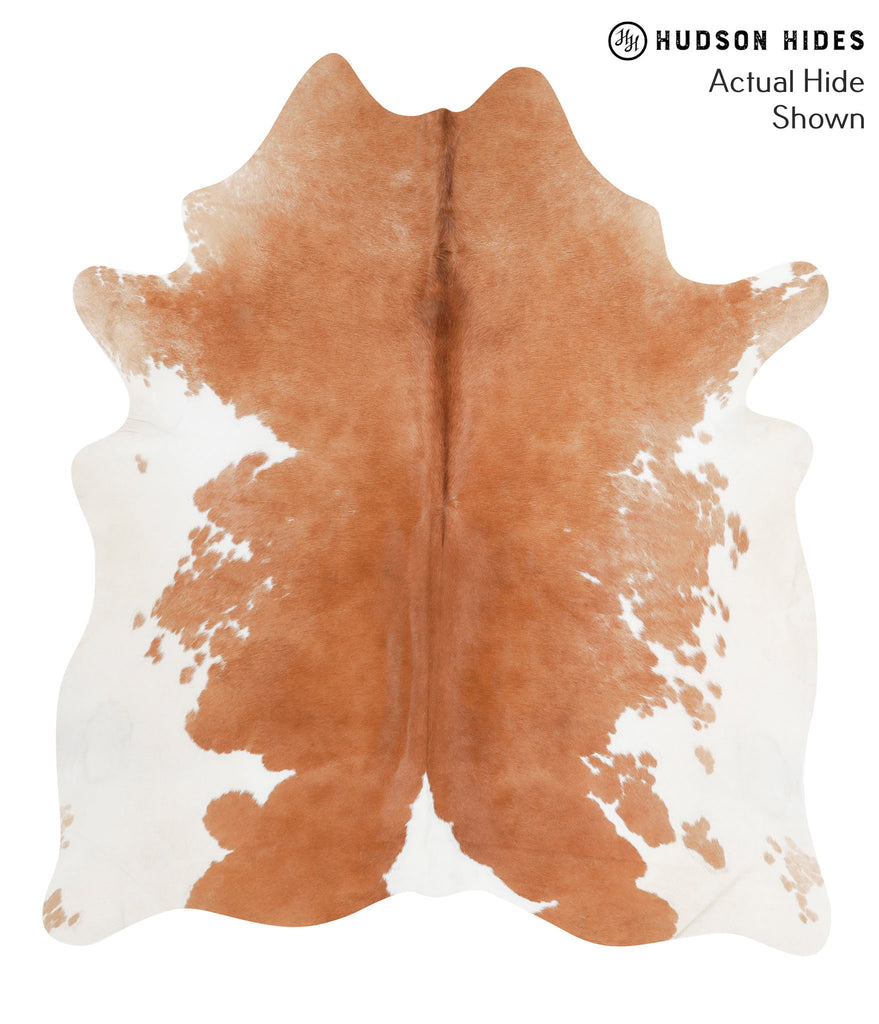 Brown and White X-Large Brazilian Cowhide Rug 6'11"H x 6'1"W #39142 by Hudson Hides