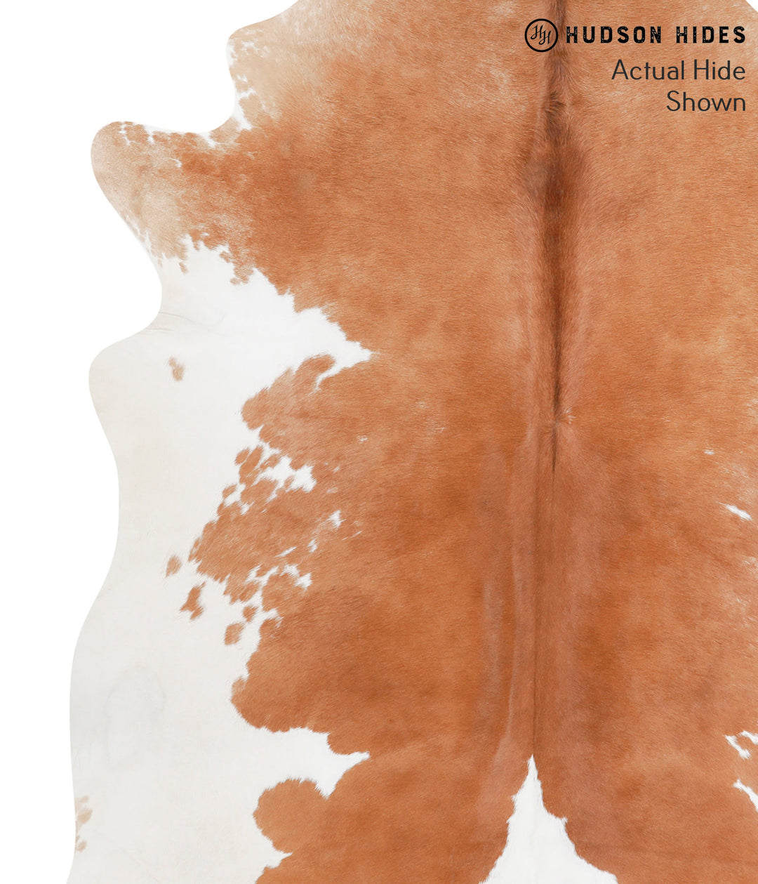 Brown and White X-Large Brazilian Cowhide Rug 6'11"H x 6'1"W #39142 by