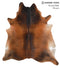 Brown with Red XX-Large Brazilian Cowhide Rug 7'9