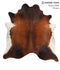 Brown with Red X-Large Brazilian Cowhide Rug 6'11