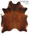 Brown with Red X-Large Brazilian Cowhide Rug 7'6