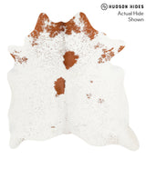 Brown and White X-Large Brazilian Cowhide Rug 6'11"H x 6'7"W #39709 by Hudson Hides