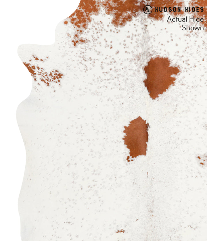 Brown and White X-Large Brazilian Cowhide Rug 6'11"H x 6'7"W #39709 by Hudson Hides