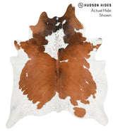 Brown and White X-Large Brazilian Cowhide Rug 7'6"H x 5'10"W #40003 by Hudson Hides