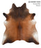 Brown with Red X-Large Brazilian Cowhide Rug 7'5
