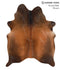 Brown with Red X-Large Brazilian Cowhide Rug 7'1