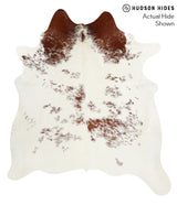 Brown and White XX-Large Brazilian Cowhide Rug 7'9"H x 6'9"W #40865 by Hudson Hides