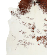 Brown and White XX-Large Brazilian Cowhide Rug 7'9"H x 6'9"W #40865 by Hudson Hides