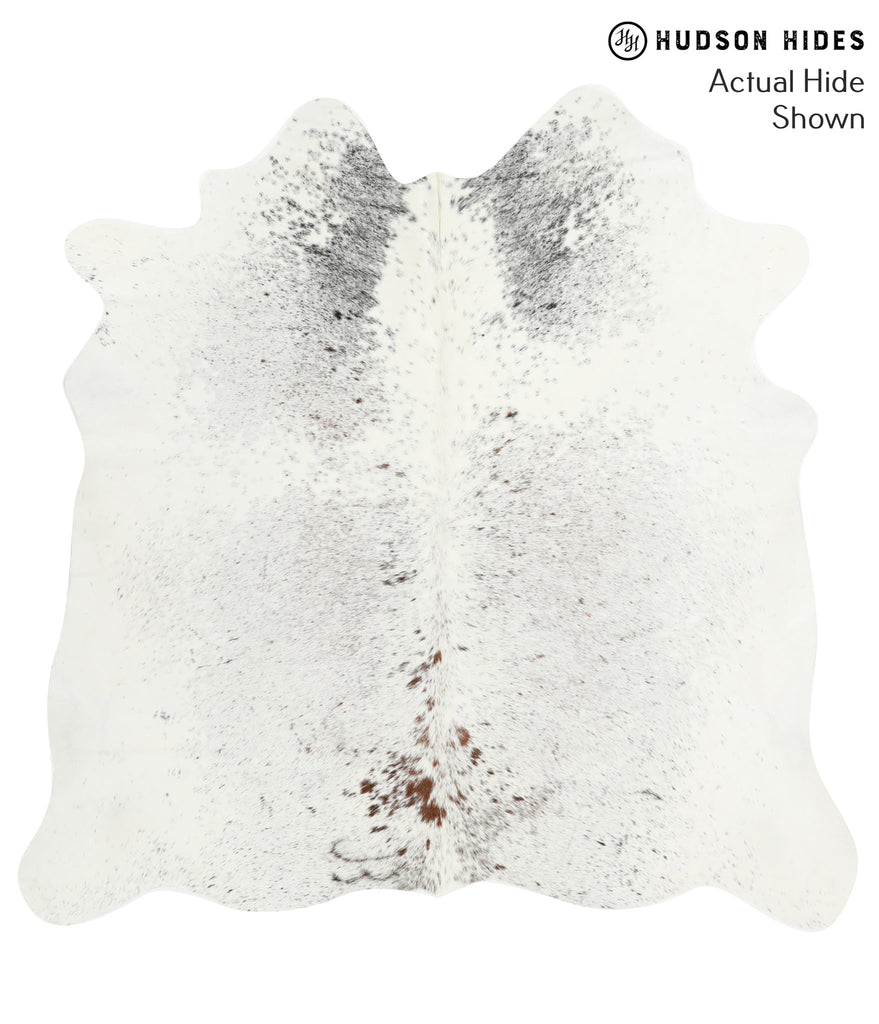 Salt and Pepper Black X-Large Brazilian Cowhide Rug 6'7"H x 6'6"W #40990 by Hudson Hides