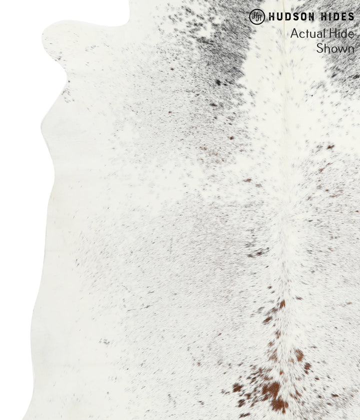 Salt and Pepper Black X-Large Brazilian Cowhide Rug 6'7"H x 6'6"W #40990 by Hudson Hides