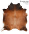 Brown with Red XX-Large Brazilian Cowhide Rug 7'7