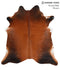 Brown with Red X-Large Brazilian Cowhide Rug 6'6