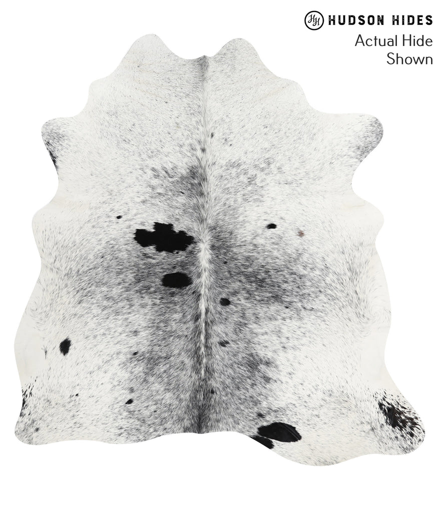 Salt and Pepper Black X-Large Brazilian Cowhide Rug 6'6"H x 6'2"W #41609 by Hudson Hides