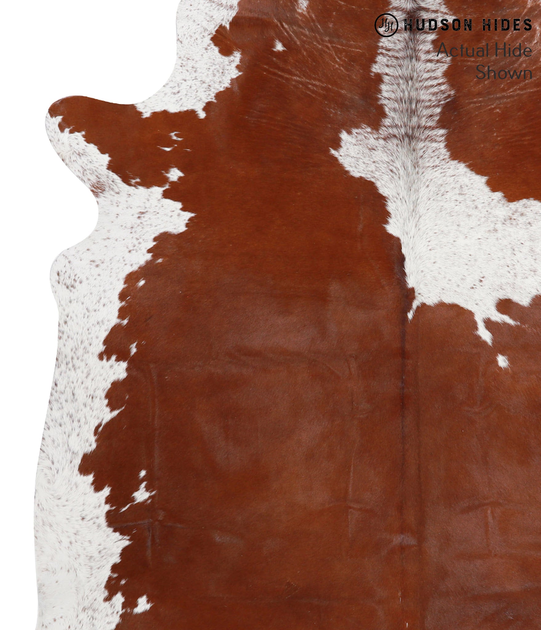 Brown and White Cowhide Rug #41724