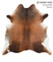 Brown with Red X-Large Brazilian Cowhide Rug 6'10