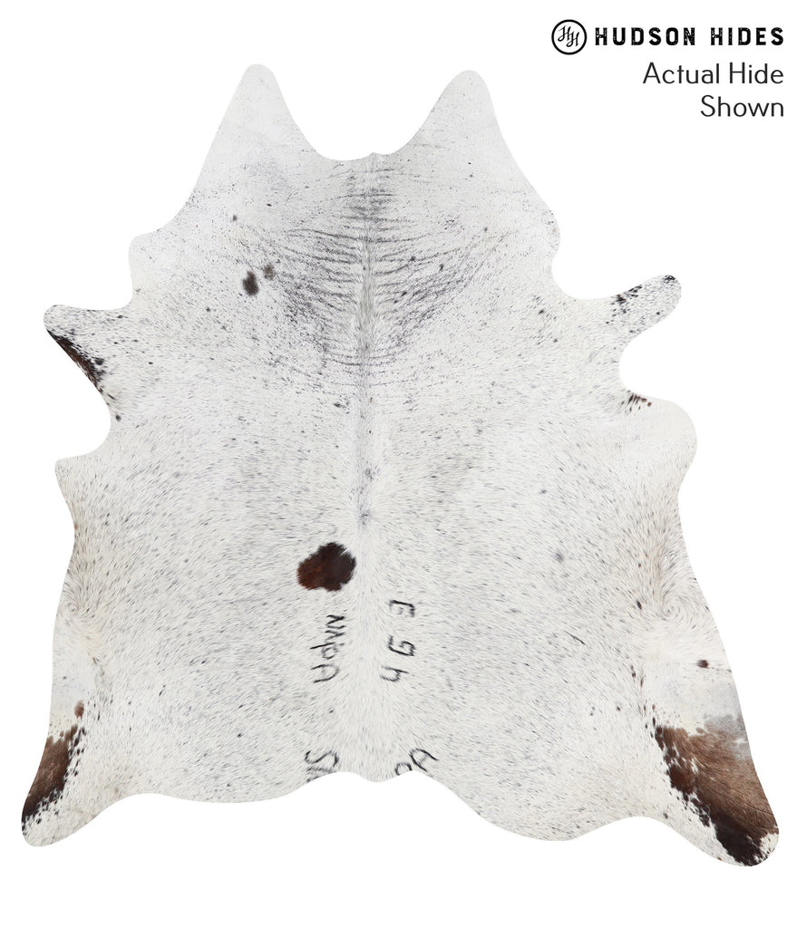 Salt and Pepper Black X-Large Brazilian Cowhide Rug 7'1"H x 6'8"W #41840 by Hudson Hides