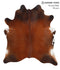 Brown with Red X-Large Brazilian Cowhide Rug 6'9