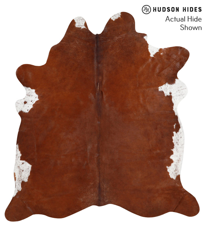 Brown and White Regular X-Large Brazilian Cowhide Rug 6'11"H x 6'6"W #42091 by Hudson Hides