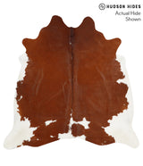 Brown and White X-Large Brazilian Cowhide Rug 6'9"H x 6'7"W #42267 by Hudson Hides