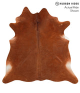 Solid Brown X-Large Brazilian Cowhide Rug 6'8"H x 6'7"W #42342 by Hudson Hides