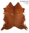 Brown and White Regular X-Large Brazilian Cowhide Rug 7'2