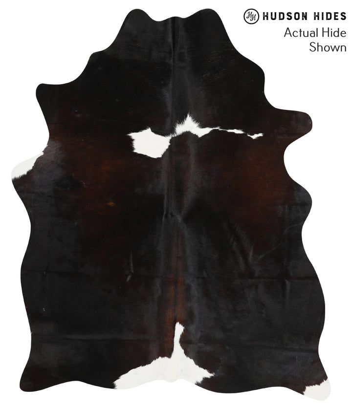 Chocolate and White Large Brazilian Cowhide Rug 6'1"H x 5'0"W #42448 by Hudson Hides