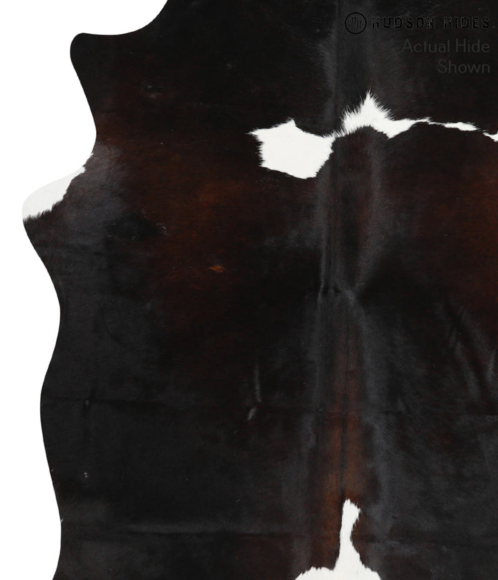 Chocolate and White Large Brazilian Cowhide Rug 6'1"H x 5'0"W #42448 by Hudson Hides