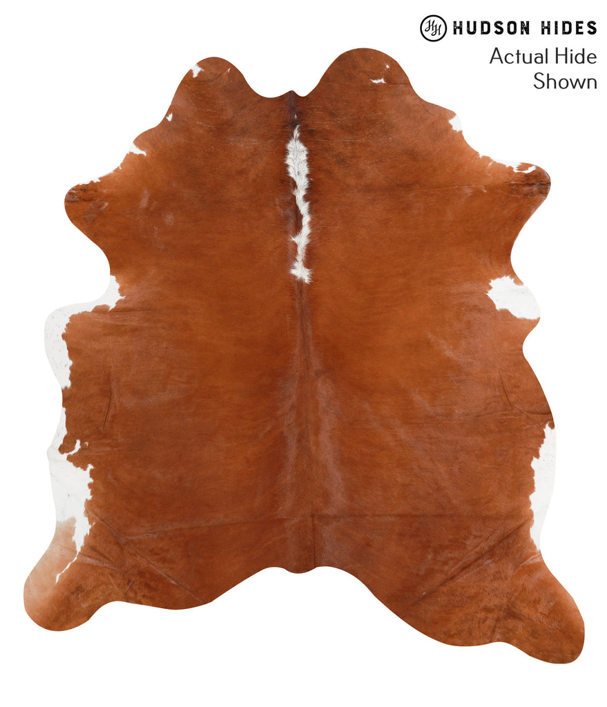 Brown and White Regular X-Large Brazilian Cowhide Rug 6'10"H x 6'3"W #42534 by Hudson Hides