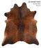 Brown with Red X-Large Brazilian Cowhide Rug 7'2