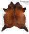 Brown with Red X-Large Brazilian Cowhide Rug 7'3