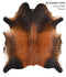 Brown with Red X-Large Brazilian Cowhide Rug 6'11