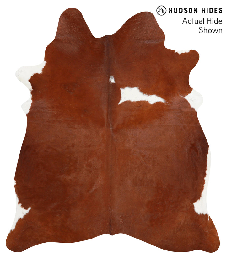 Brown and White Regular X-Large Brazilian Cowhide Rug 7'2"H x 6'2"W #42734 by Hudson Hides