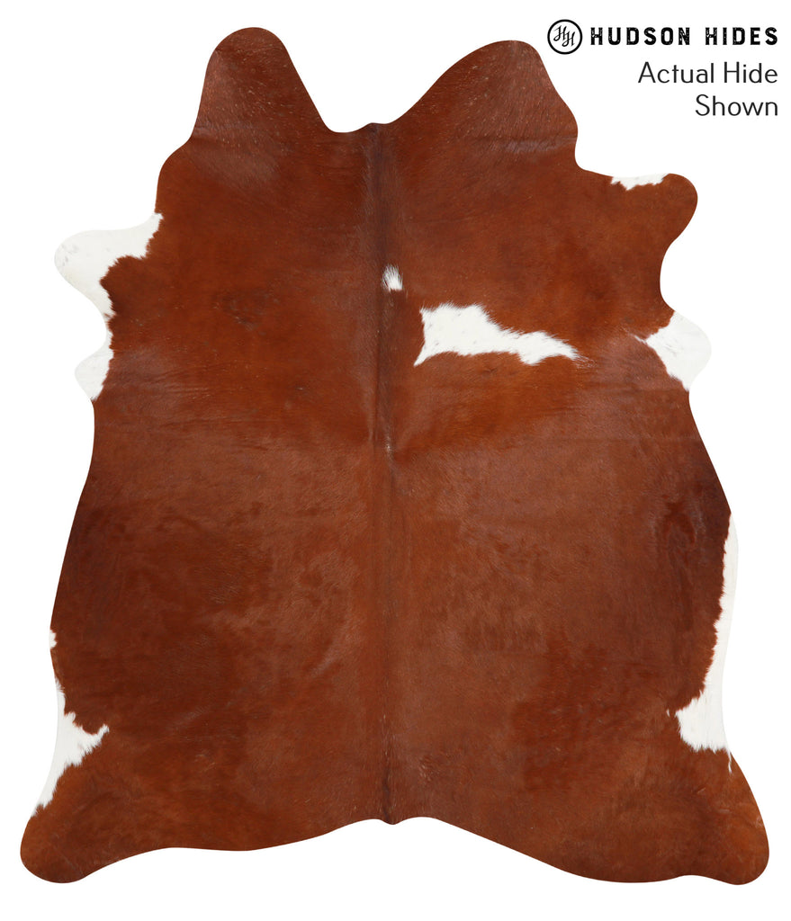 Brown and White Regular X-Large Brazilian Cowhide Rug 7'2"H x 6'2"W #42734 by Hudson Hides