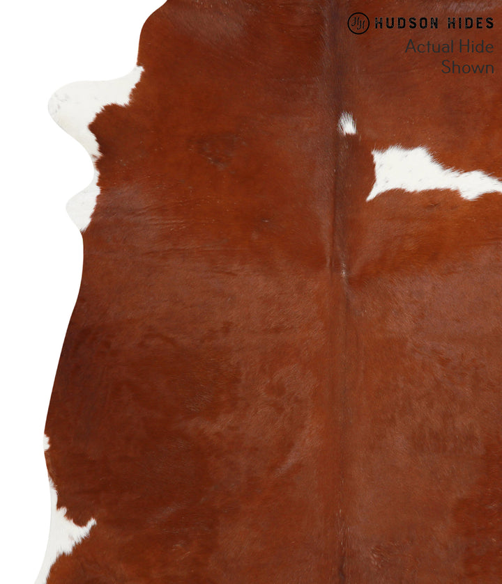 Brown and White Regular X-Large Brazilian Cowhide Rug 7'2"H x 6'2"W #42734 by Hudson Hides