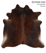 Dark Brindle X-Large Brazilian Cowhide Rug 6'6"H x 6'5"W #42760 by Hudson Hides