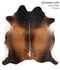 Brown with Red X-Large Brazilian Cowhide Rug 7'2