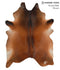 Brown with Red XX-Large Brazilian Cowhide Rug 8'5