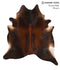 Brown with Red XX-Large Brazilian Cowhide Rug 7'4