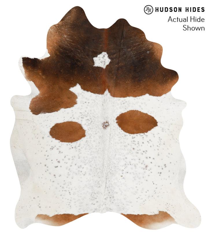 Brown and White X-Large Brazilian Cowhide Rug 7'5"H x 6'6"W #49175 by Hudson Hides