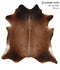 Brown with Red XX-Large Brazilian Cowhide Rug 7'6
