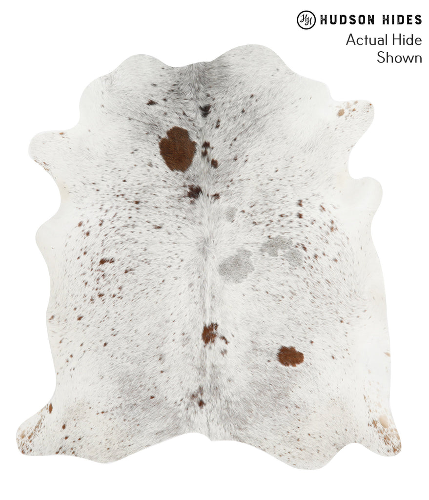 Salt and Pepper Brown X-Large Brazilian Cowhide Rug 6'10"H x 6'5"W #49529 by Hudson Hides