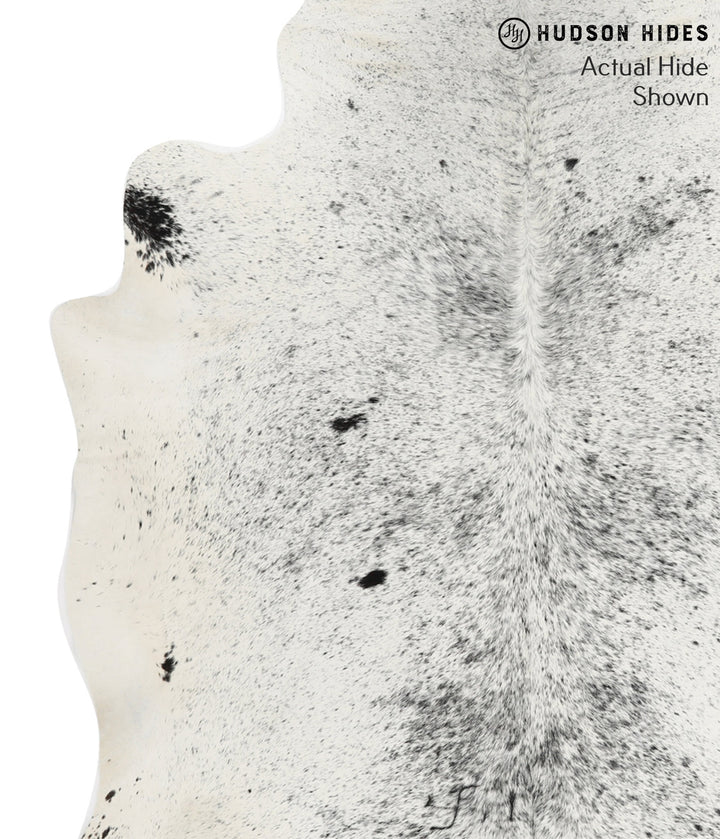 Salt and Pepper Black X-Large Brazilian Cowhide Rug 7'0"H x 6'5"W #49629 by Hudson Hides
