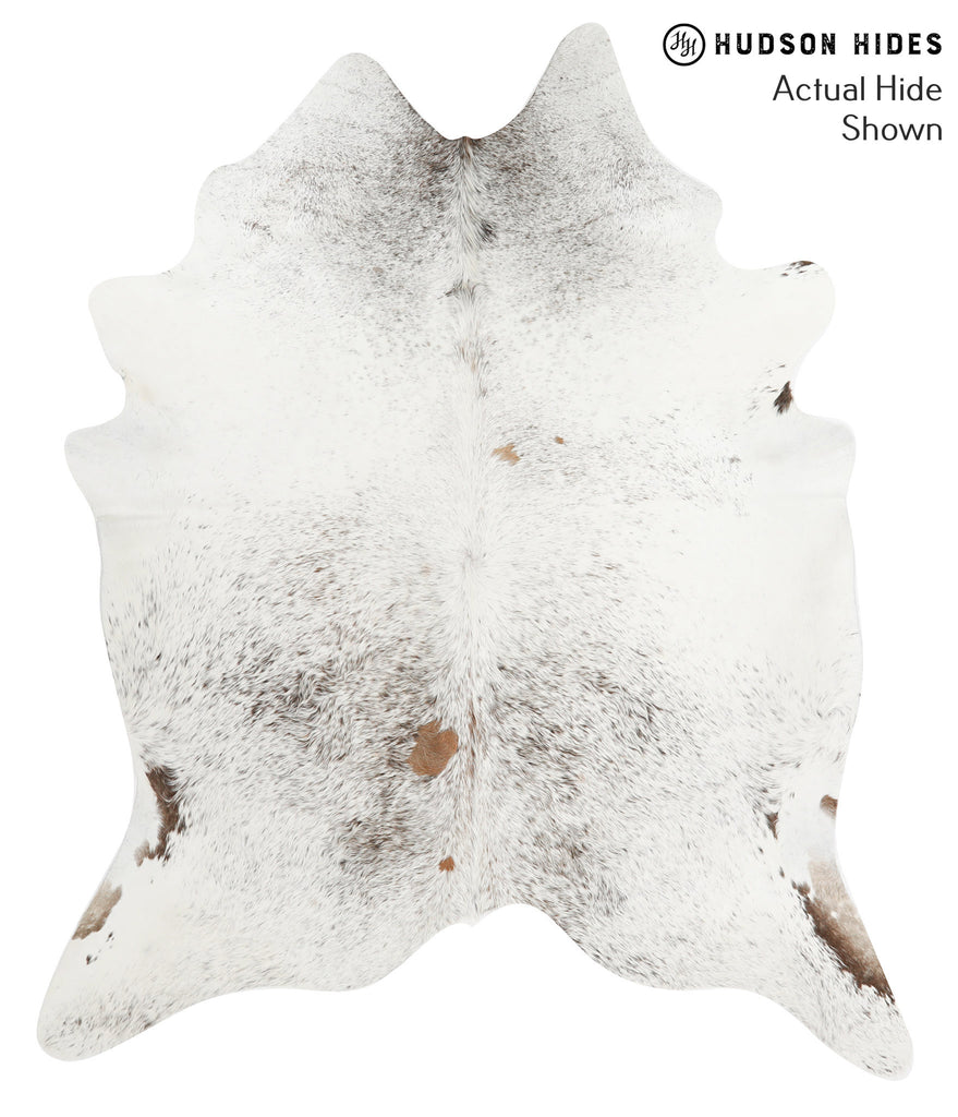 Salt and Pepper Brown X-Large Brazilian Cowhide Rug 7'7"H x 6'4"W #49725 by Hudson Hides
